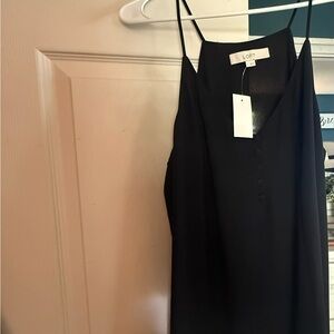 LOFT Black Spaghetti-Strap V-Neck Camisole